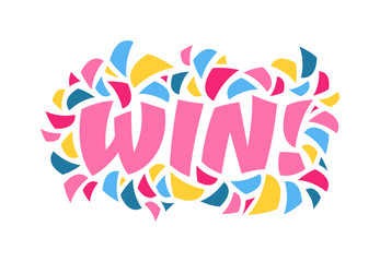 Fototapeta premium Win text vector illustration