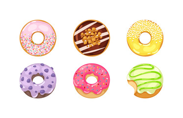 Donuts vector set.