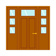 Door isolated vector illustration.