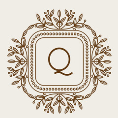 Monogram bage logo vector