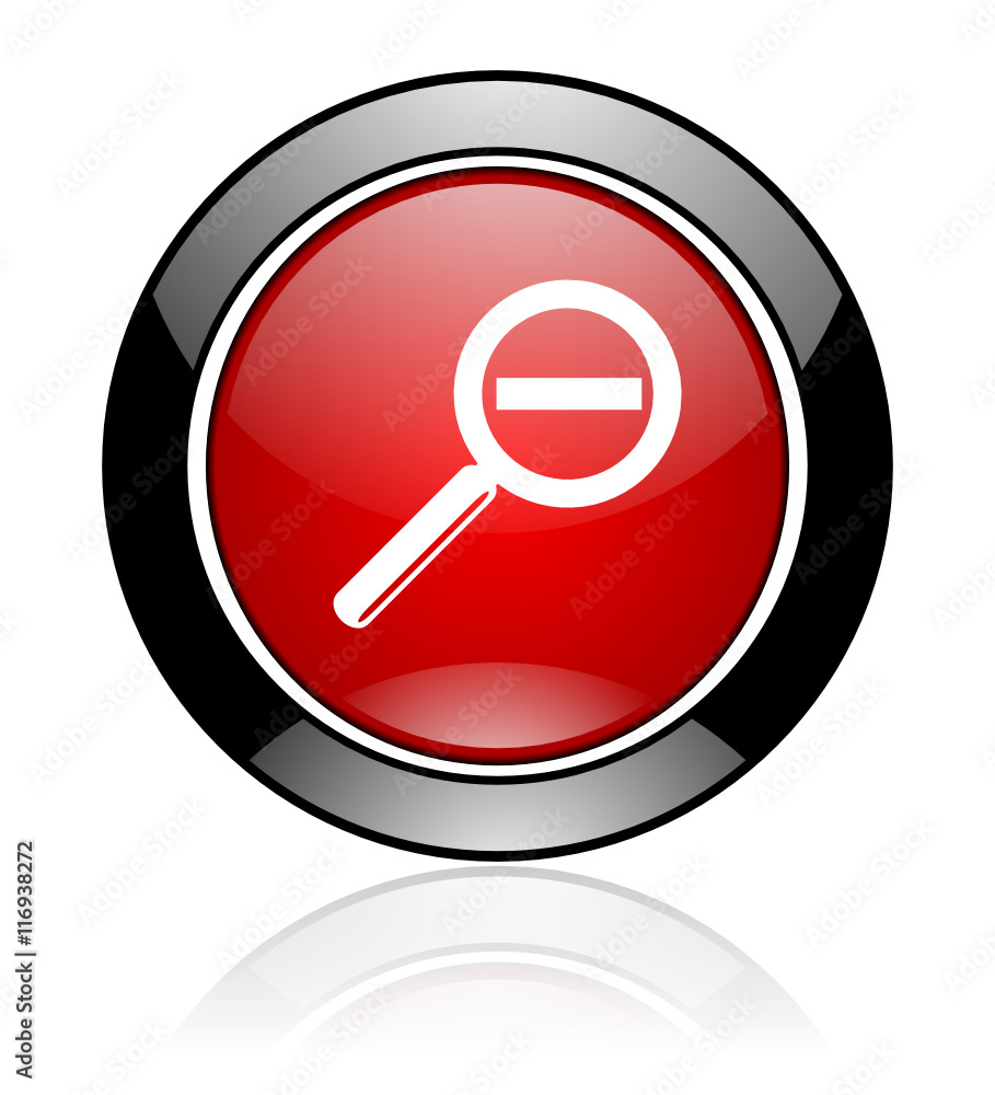Poster modern design red and black circle vector lens icon. round web glass button.