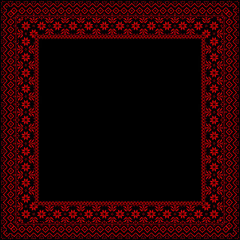 Black frame with red ornaments