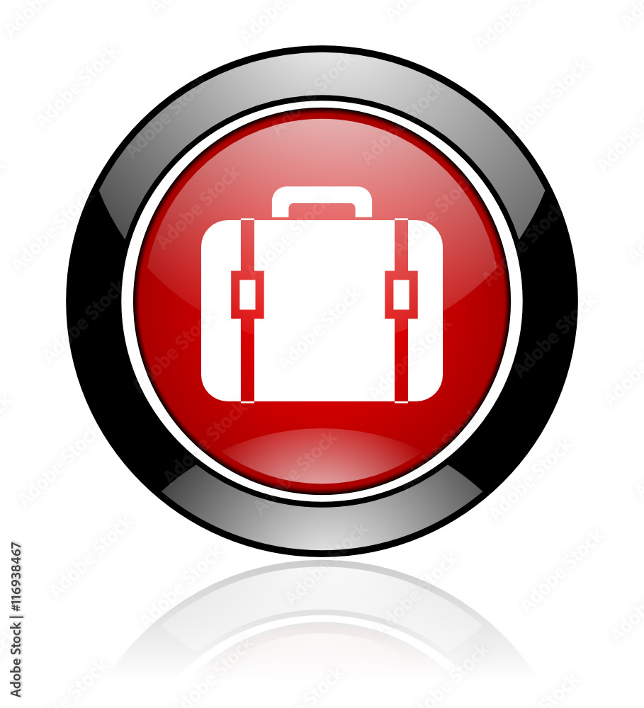 Poster modern design red and black round baggage vector icon