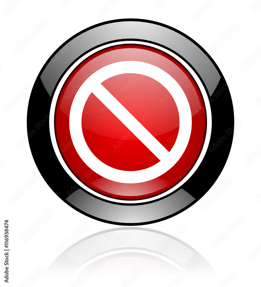 Poster modern design red and black round access denied vector icon