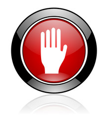 Modern design red and black round validate vector icon