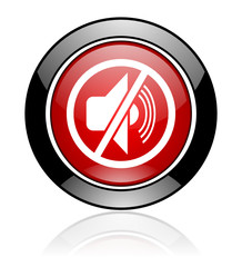 Modern design red and black round speaker vector icon