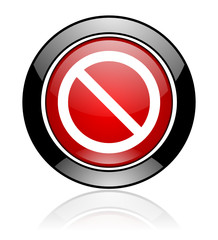 Modern design red and black round access denied vector icon
