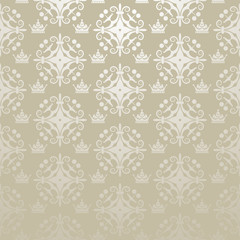 Silver wallpaper in vintage style. Vector background for your design