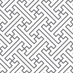 Ethnic vector seamless pattern - gray lines