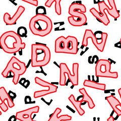 Vector abstract seamless letters pattern - background