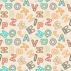 Letters in vintage style - vector educational school pattern