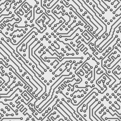 Circuit board vector computer seamless pattern