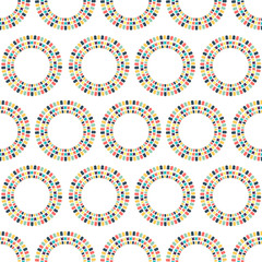 Circles of the party flags. Seamless pattern. Vector illustration.