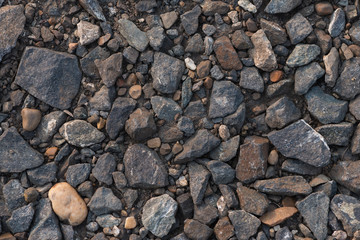 scattered on the ground stones