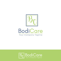 body care logo with BC letter