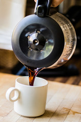 Pouring filter coffee