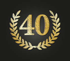 40 gold number design
