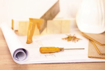 Boden Verlegen, verschiedenes Werkzeug