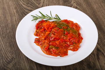 Grilled red bell pepper