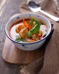 Tom Yum Goong - Thai hot and spicy soup with shrimp
