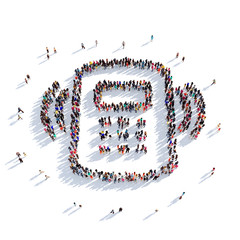 smartphone people 3D rendering