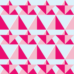 Geometric pink seamless pattern - flat design style 