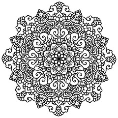 Hand drawing zentangle element. Black and white. Mandala. Vector illustration. The best for your design, textiles, posters, tattoos, corporate identity