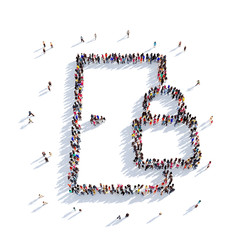 door lock people 3D rendering