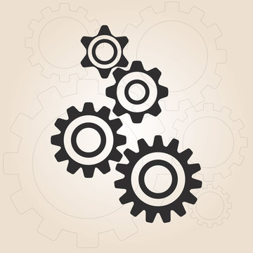 gear icon with vintage background vector art