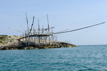Trabucco in the National Park of Gargano  near Vieste
