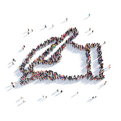 handwriting people 3D rendering