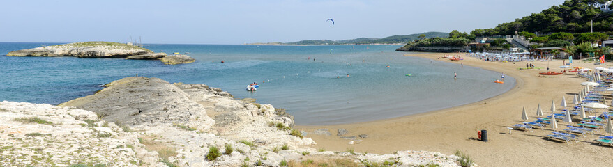 Beach and island on the coast of Torre Canne