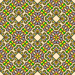 Seamless pattern from abstract elements in ethnic style