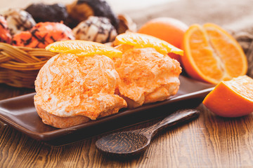 Orange ice cream sorbet