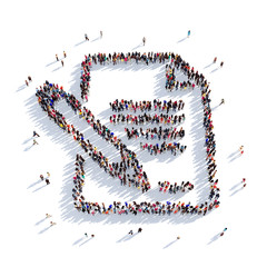 document letter people 3D rendering