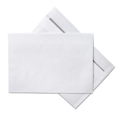 Blank envelopes, isolated on White background with copy space.