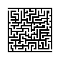 black square maze with entrance and exit