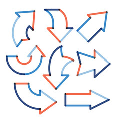 Set of color overlapping arrows.