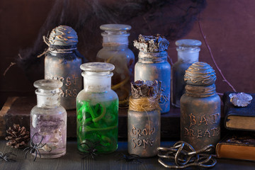 witch apothecary jars magic potions halloween decoration