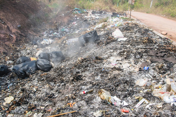 Big pile of garbage for were burned