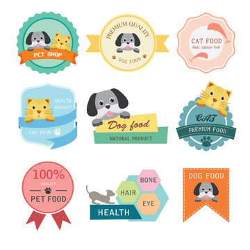 Set of animal labels and stickers