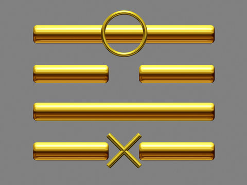 the baselines of the I Ching, the Book of Changes, in Gold. Copy and paste for your personal character configuration