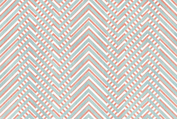 Watercolor pink and blue stripes background, chevron.