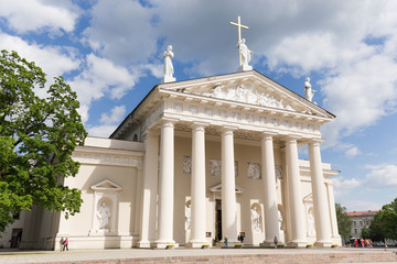 Fototapeta na wymiar Vilnius, Lithuania. St. Stanislaus Cathedral in Vilnius, Lithuania. The Cathedral is the main Roman Catholic Cathedral of Lithuania.