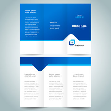 Business Brochure Blue Design Template Tri-fold