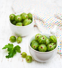gooseberries with leaves