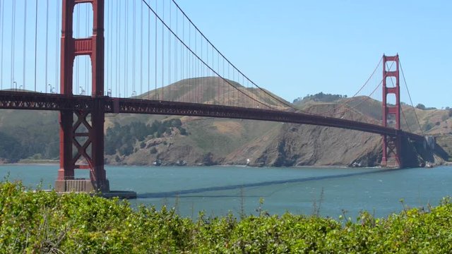 Golden Gate Bridge San Francisco California Slow Pan Right