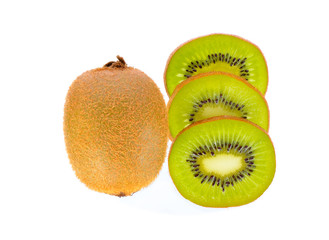 Kiwi fruit isolated on white background. Clipping Path