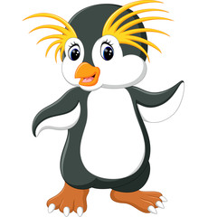 Happy cartoon penguin rockhopper 