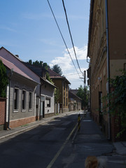 Empty streets early summer day